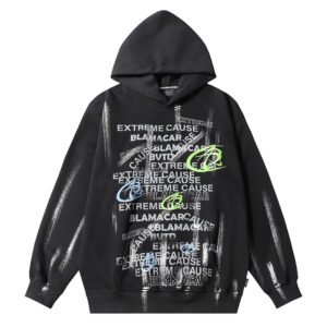 Fashion Letter Graffiti Printed Hoodie Men