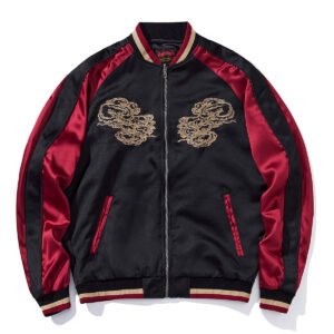 Mens Loose Fit Polyester Embroidered Chinese Style Jacket