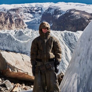 Mens Brown Cotton Padded Jacket With Dyed Yarn