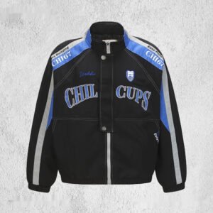 Men's Heavyweight Baseball Jacket With Contrast-color Letter Embroidery And A Stand-up Collar